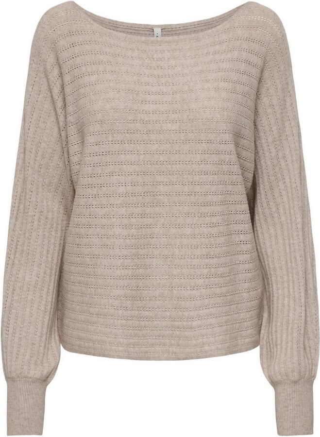 Only Gebreide trui ONLIBI LS BOATNECK STRUC PULLOVER EX KNT - Foto 4