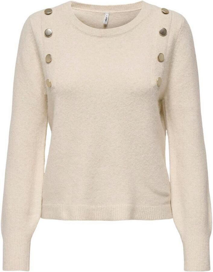 Only Gebreide trui ONLJEANETT LIFE LS BUTTON O-NECK CS KNT - Foto 2