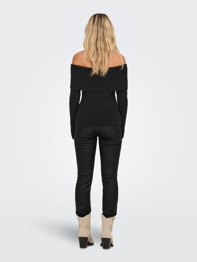 Only Slim fit gebreide pullover met off shoulder-mouwen model 'KATIA' - Foto 4