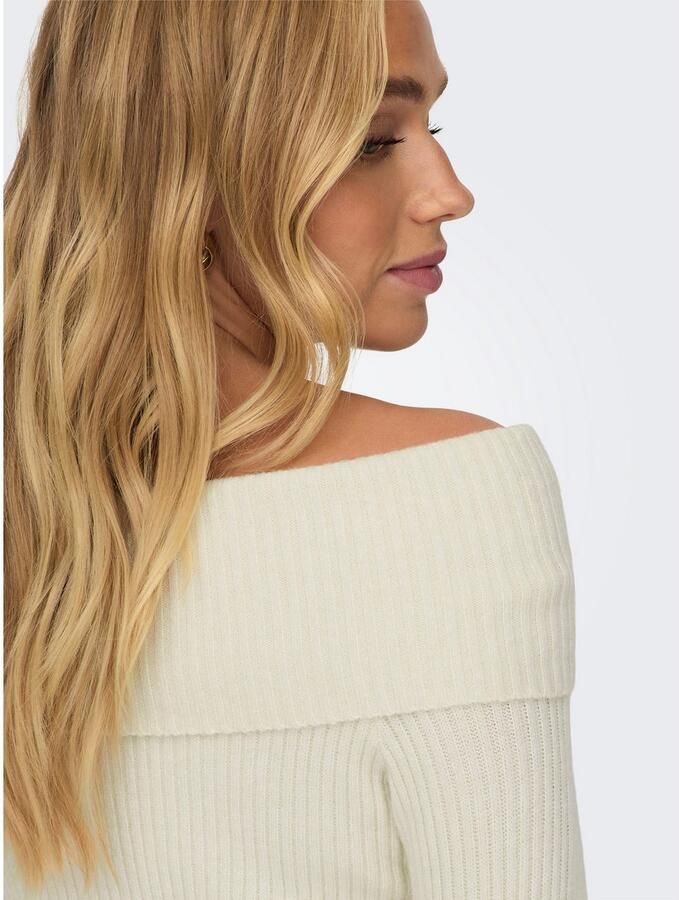 Only Slim fit gebreide pullover met off shoulder-mouwen model 'KATIA' - Foto 5