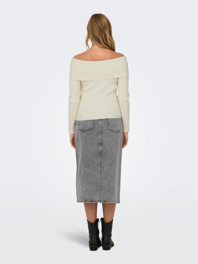 Only Slim fit gebreide pullover met off shoulder-mouwen model 'KATIA' - Foto 8
