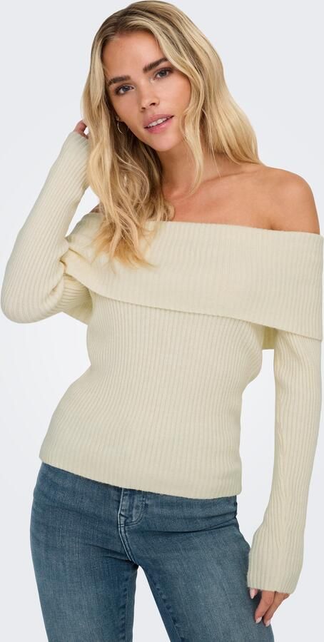 Only Slim fit gebreide pullover met off shoulder-mouwen model 'KATIA' - Foto 13