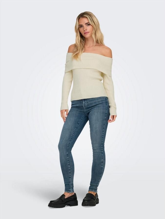 Only Slim fit gebreide pullover met off shoulder-mouwen model 'KATIA' - Foto 10