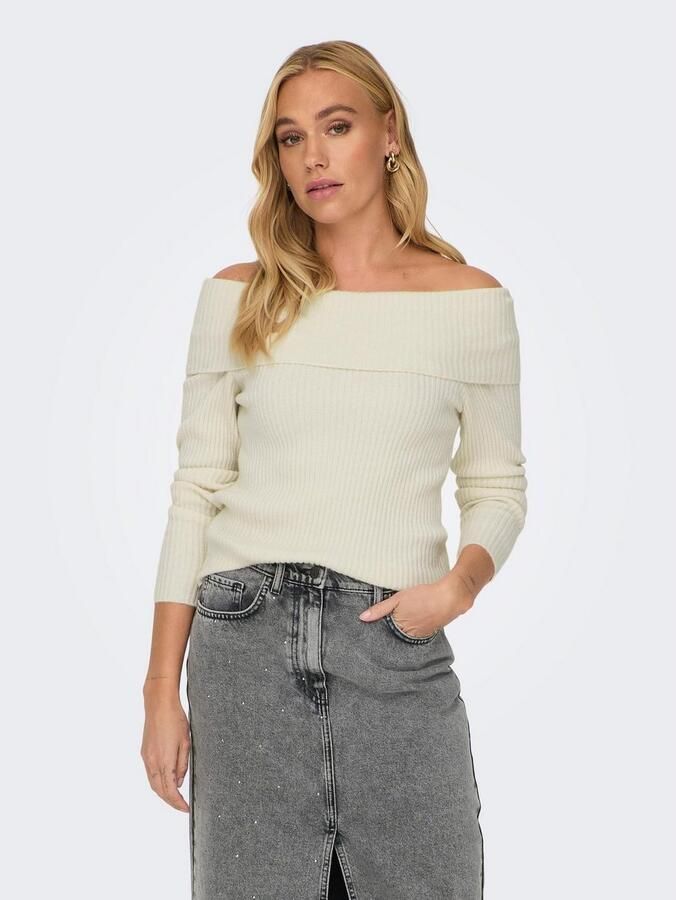 Only Slim fit gebreide pullover met off shoulder-mouwen model 'KATIA' - Foto 11