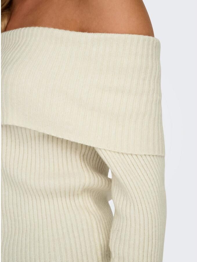 Only Slim fit gebreide pullover met off shoulder-mouwen model 'KATIA' - Foto 6