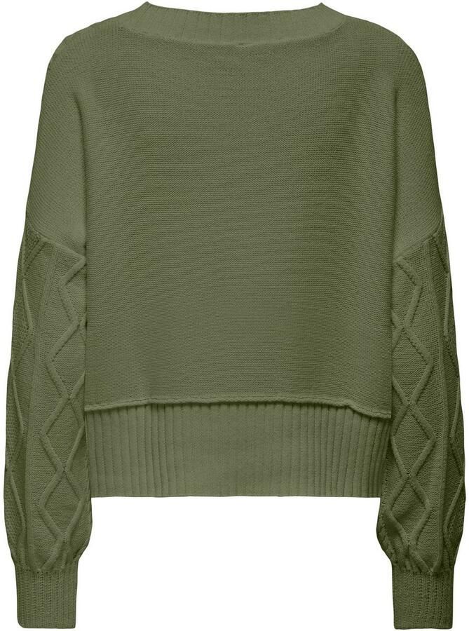 Only Gebreide trui ONLKAYA LIFE LS LOOSE CABLE ONECK CC KNT