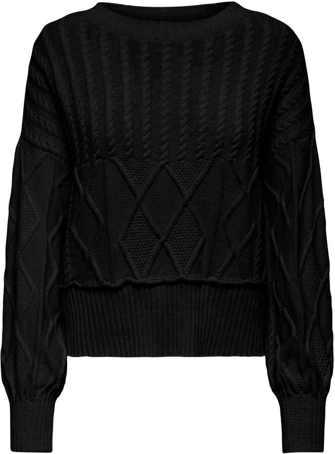 Only Gebreide trui ONLKAYA LIFE LS LOOSE CABLE ONECK CC KNT
