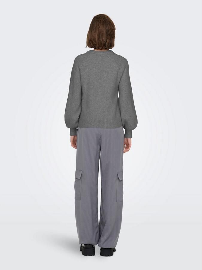 Only Gebreide trui ONLLAUREN LIFE LS O-NECK BUTTON KNT