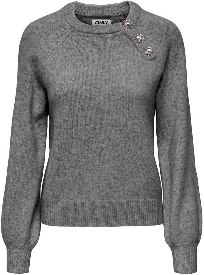 Only Gebreide trui ONLLAUREN LIFE LS O-NECK BUTTON KNT - Foto 2