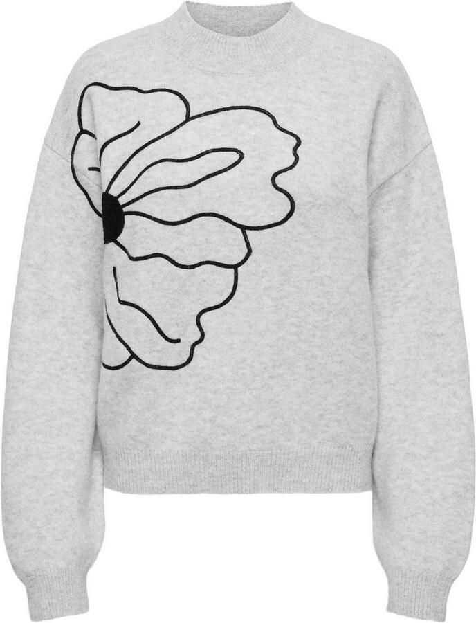 Only Gebreide trui ONLLOI LS HIGH NECK FLOWER PULL EX KNT