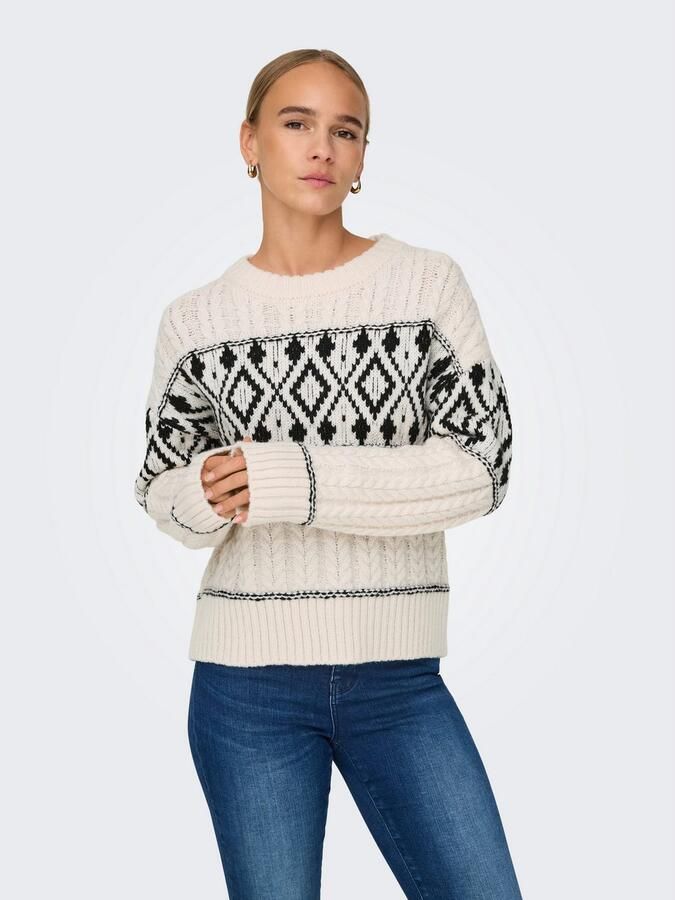 Only Regular fit gebreide pullover met ribboorden model 'MARENT' - Foto 6