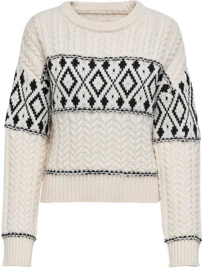 Only Regular fit gebreide pullover met ribboorden model 'MARENT' - Foto 3