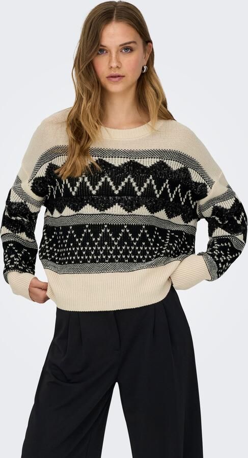Only Gebreide trui ONLMELINE LS SEQUIN O-NECK KNT - Foto 6
