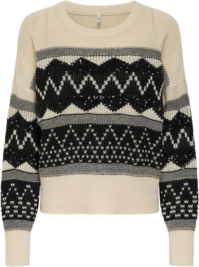 Only Gebreide trui ONLMELINE LS SEQUIN O-NECK KNT - Foto 5