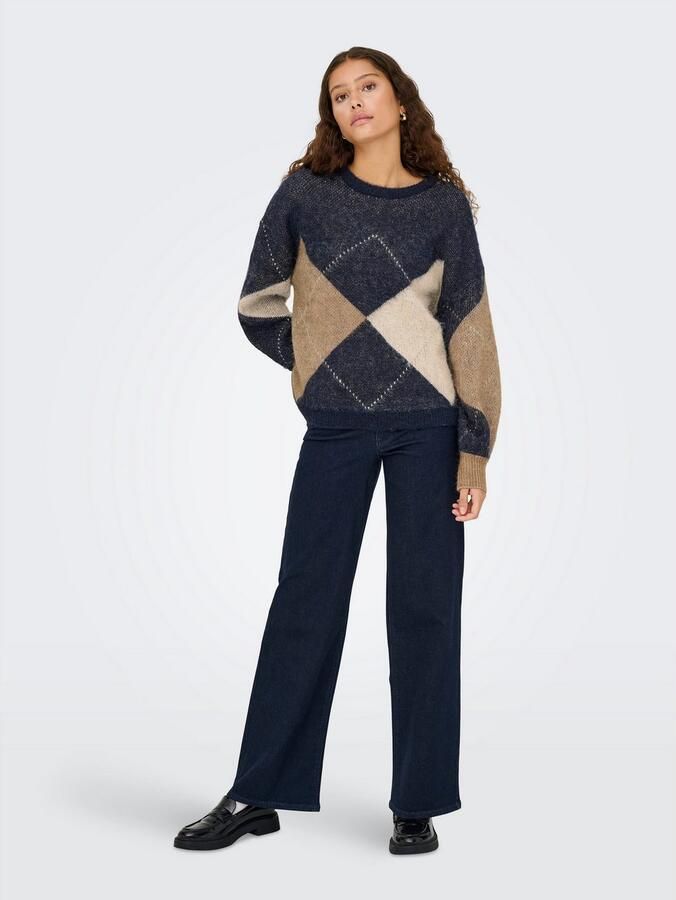 Only Gebreide trui ONLNOEME LIFE LS JQ O-NECK KNT - Foto 5