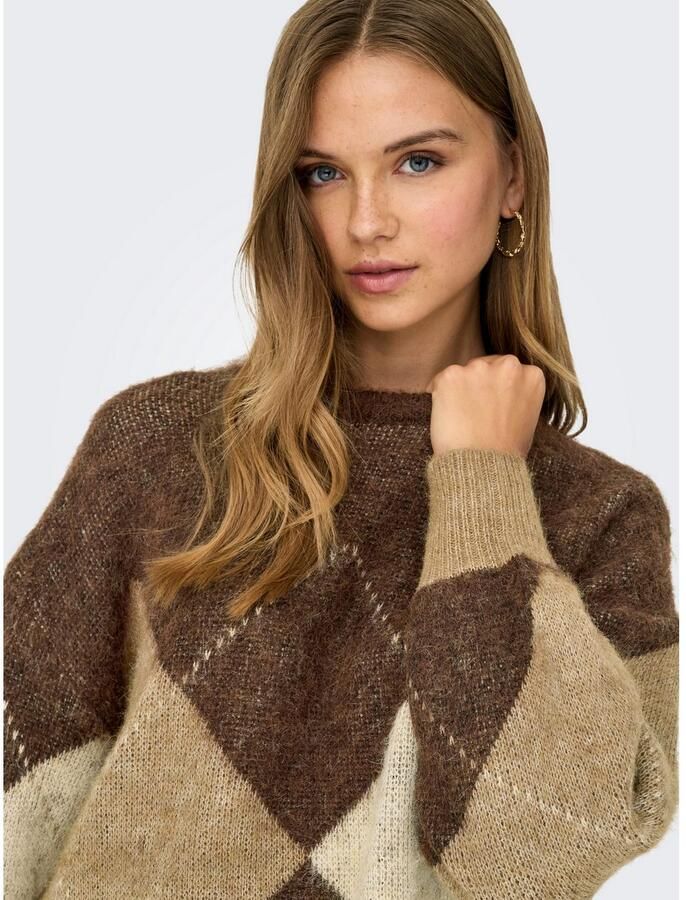 Only Gebreide trui ONLNOEME LIFE LS JQ O-NECK KNT - Foto 3