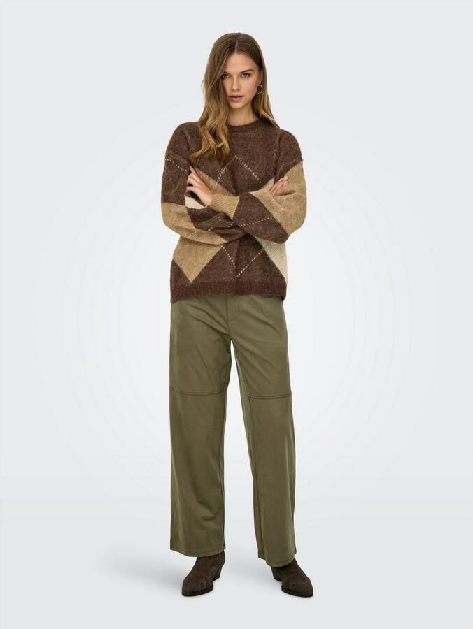 Only Gebreide trui ONLNOEME LIFE LS JQ O-NECK KNT - Foto 5