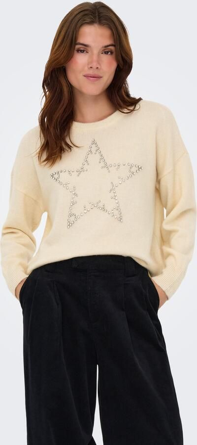 Only Gebreide trui ONLRENATA LS O-NECK BLING KNT - Foto 6