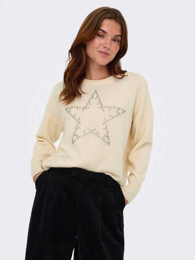Only Gebreide trui ONLRENATA LS O-NECK BLING KNT - Foto 3