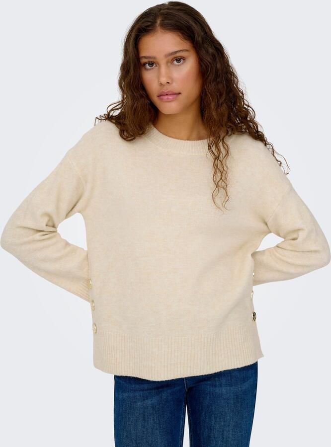 Only Gebreide trui ONLRENE LIFE LS BUTTON O-NECK CC KNT - Foto 5