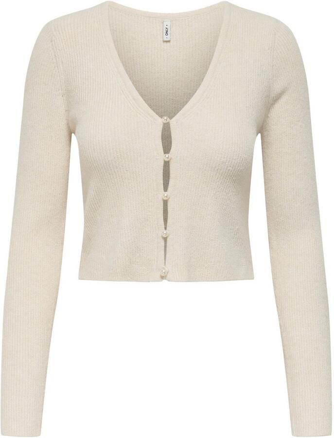 Only Gebreide trui ONLRICA LIFE LS VNECK PEARLCARD KNT