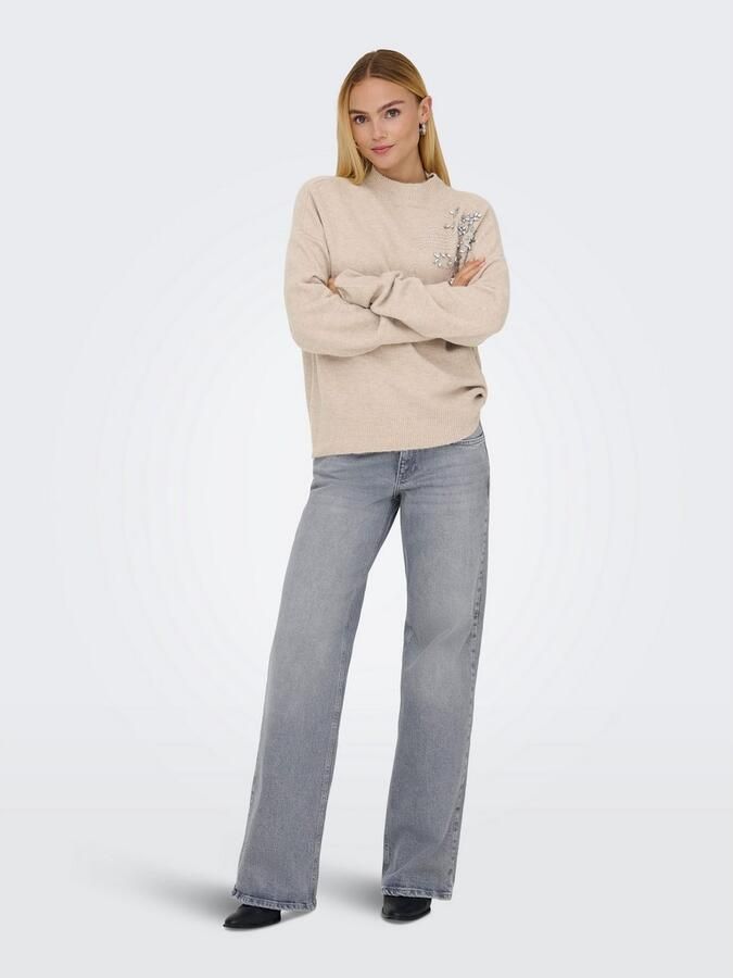 Only Gebreide trui ONLRIVA LS HIGH NECK EMB PULLOVER EX KNT - Foto 4