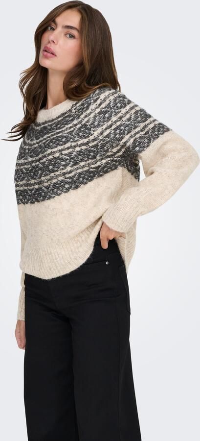 Only Gebreide trui ONLSIDONA LIFE LS JQ O-NECK KNT - Foto 6