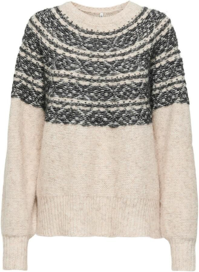 Only Gebreide trui ONLSIDONA LIFE LS JQ O-NECK KNT - Foto 5