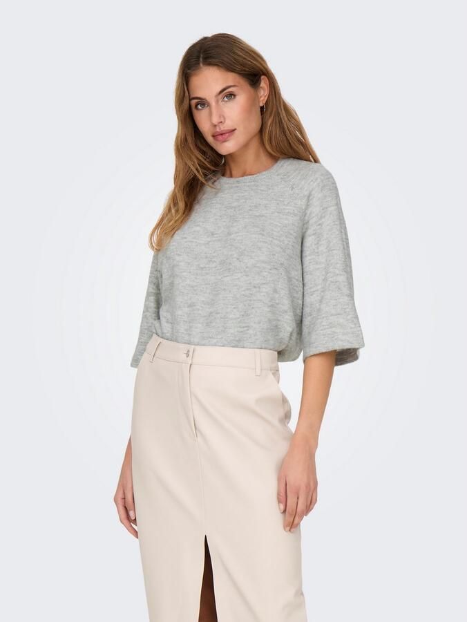 Only Simoni Pullover Licht Grijs Melange Gray Dames - Foto 5
