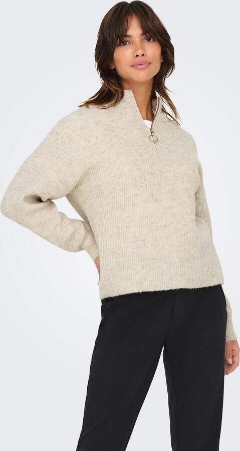 Only Gebreide trui ONLTOKYO SOLID L S ZIP PULLOVER KNT NOOS - Foto 7