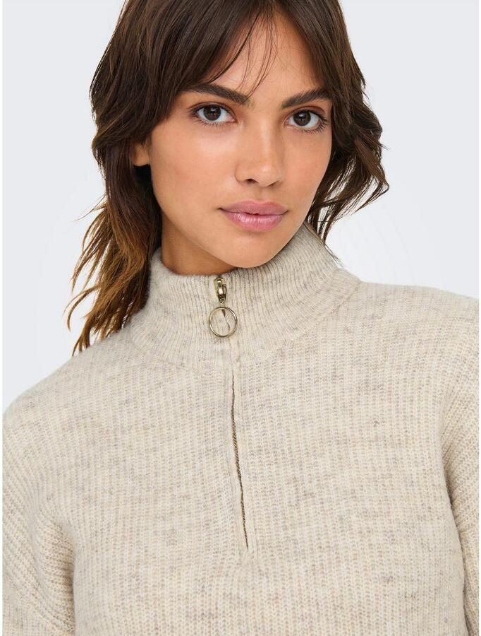 Only Gebreide trui ONLTOKYO SOLID L S ZIP PULLOVER KNT NOOS - Foto 3