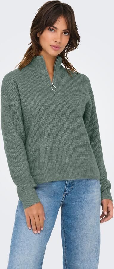 Only Gebreide trui ONLTOKYO SOLID L S ZIP PULLOVER KNT NOOS - Foto 3