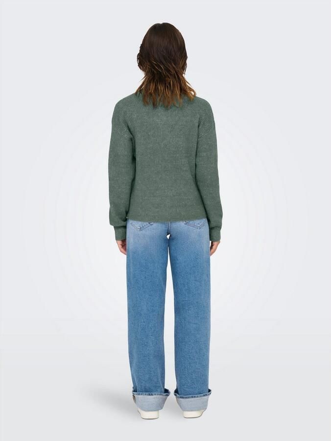 Only Gebreide trui ONLTOKYO SOLID L S ZIP PULLOVER KNT NOOS