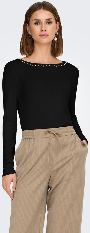 Only Gebreide trui ONLVENICE – Gebreide trui met pareldetail en ronde hals - Foto 3