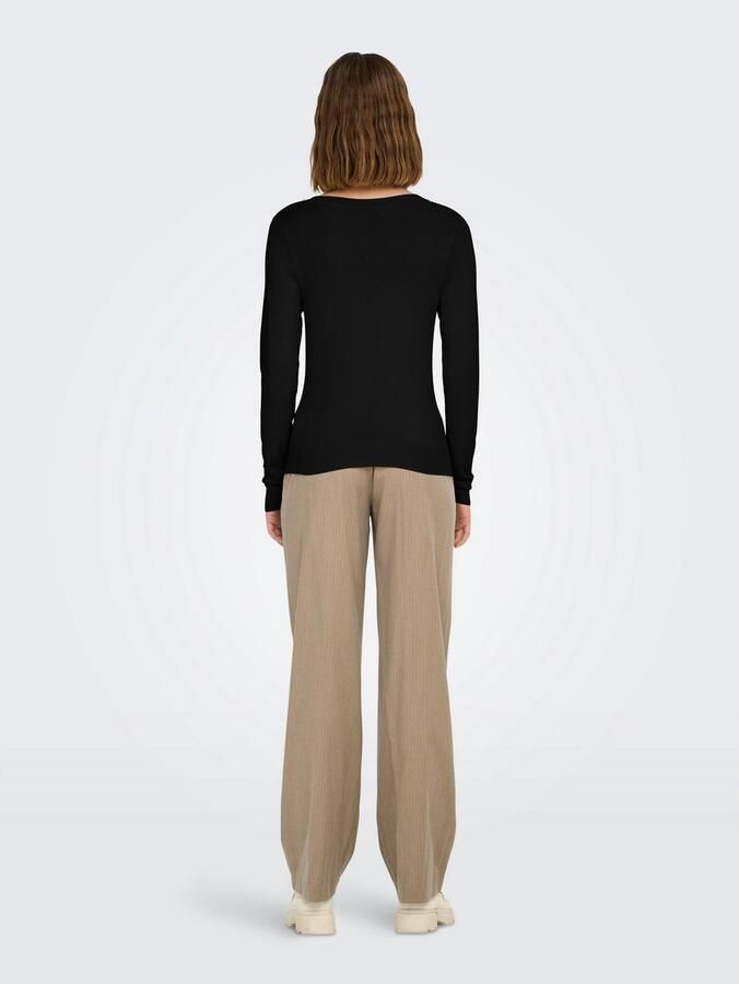 Only Gebreide trui ONLVENICE – Gebreide trui met pareldetail en ronde hals