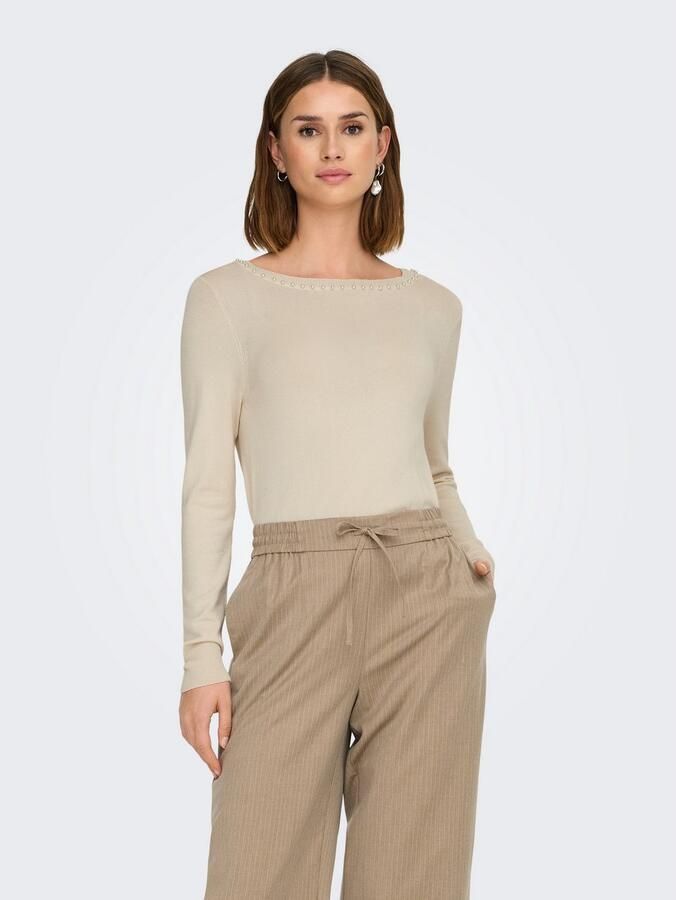 Only Gebreide trui ONLVENICE – Gebreide trui met pareldetail en ronde hals - Foto 2