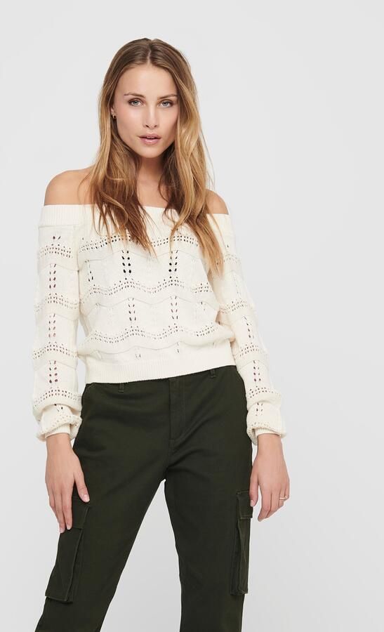 Only Korte gebreide pullover van katoenmix model 'VILDA LIFE' - Foto 6