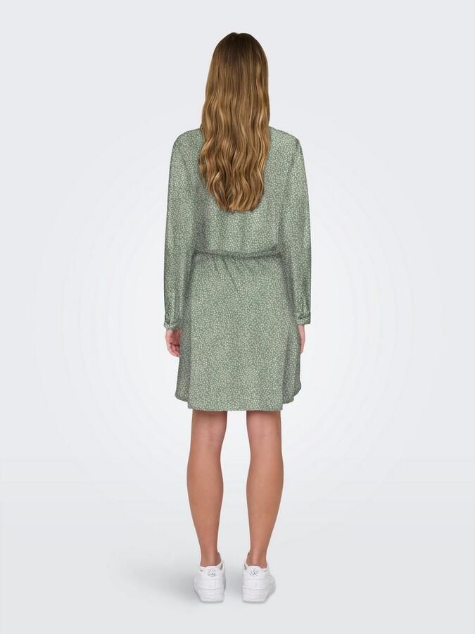 Only Gedessineerde jurk ONLCORY LIFE L S V-NECK TUNIC WVN NOOS