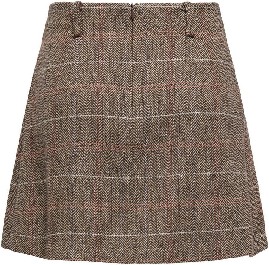 Only Geruite rok ONLRICCA LIFE CHECK MW SKIRT OTW