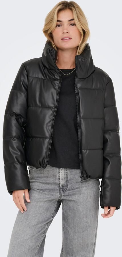 Only Gewatteerde jas ONLELSIE FAUX LEATHER PUFFER JKT CC OTW - Foto 6