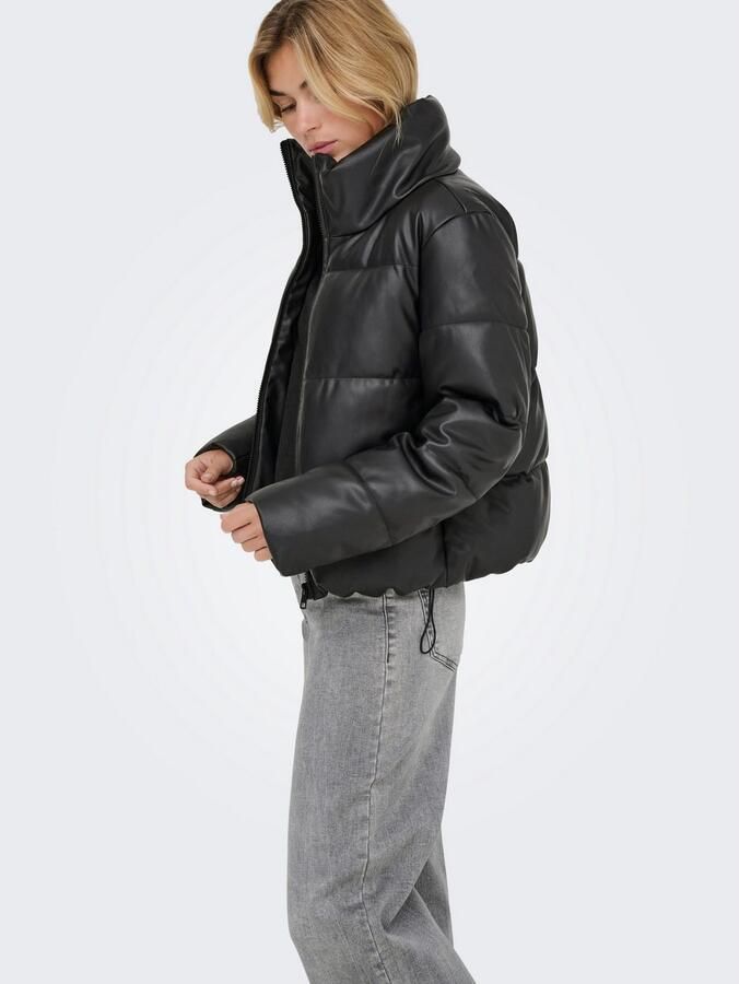 Only Gewatteerde jas ONLELSIE FAUX LEATHER PUFFER JKT CC OTW - Foto 2