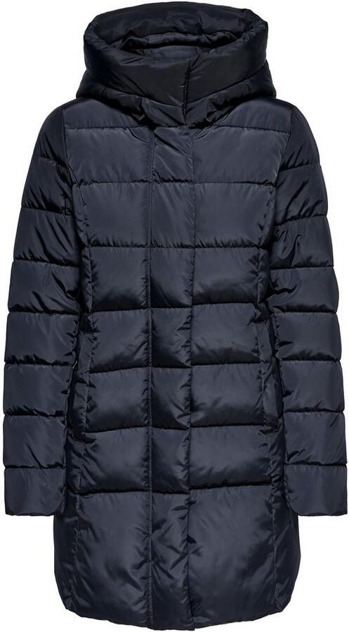 Only Doorgestikte jas ONLNEWLINA PUFFER COAT OTW met een grote capuchon - Foto 6