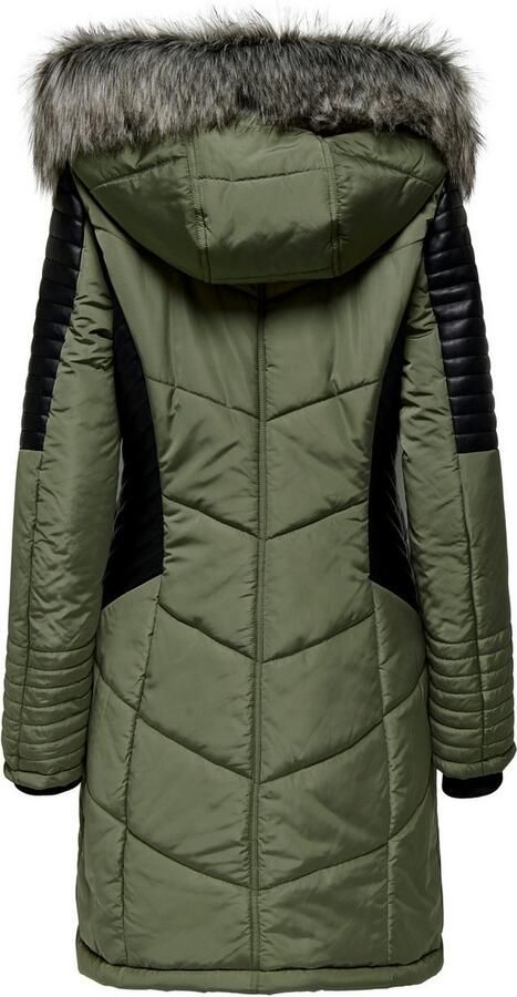 Only Gewatteerde jas ONLNEWLINETTE FUR HOOD COAT OTW - Foto 2