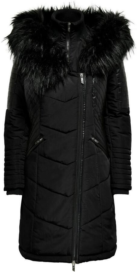 Only Shaped fit gewatteerde lange jas in kunstleerlook model 'NEWLINETTE' - Foto 3