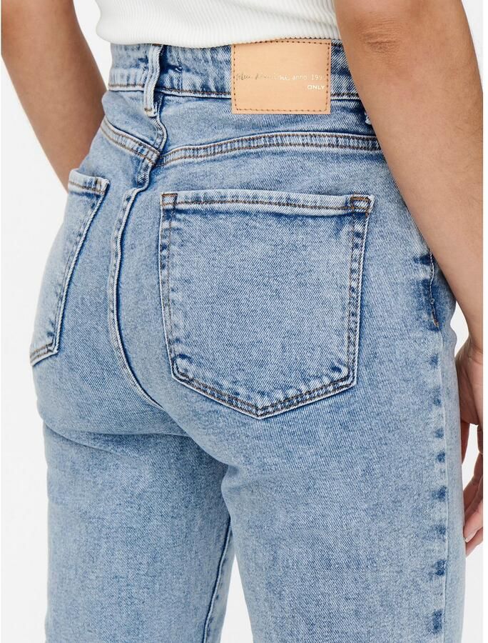 Only High-waist jeans ONLEMILY – Enkeljeans met hoge taille en rechte snit lichte wasbeurt voor een vervaagde en lichtere denim-look - Foto 4