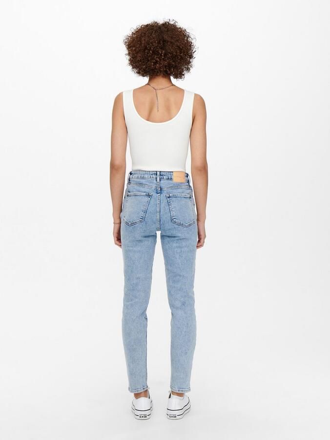 Only High-waist jeans ONLEMILY – Enkeljeans met hoge taille en rechte snit lichte wasbeurt voor een vervaagde en lichtere denim-look - Foto 7