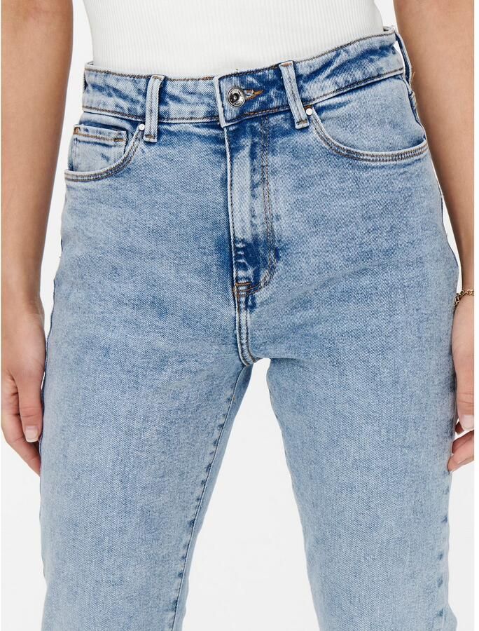 Only High-waist jeans ONLEMILY – Enkeljeans met hoge taille en rechte snit lichte wasbeurt voor een vervaagde en lichtere denim-look - Foto 5