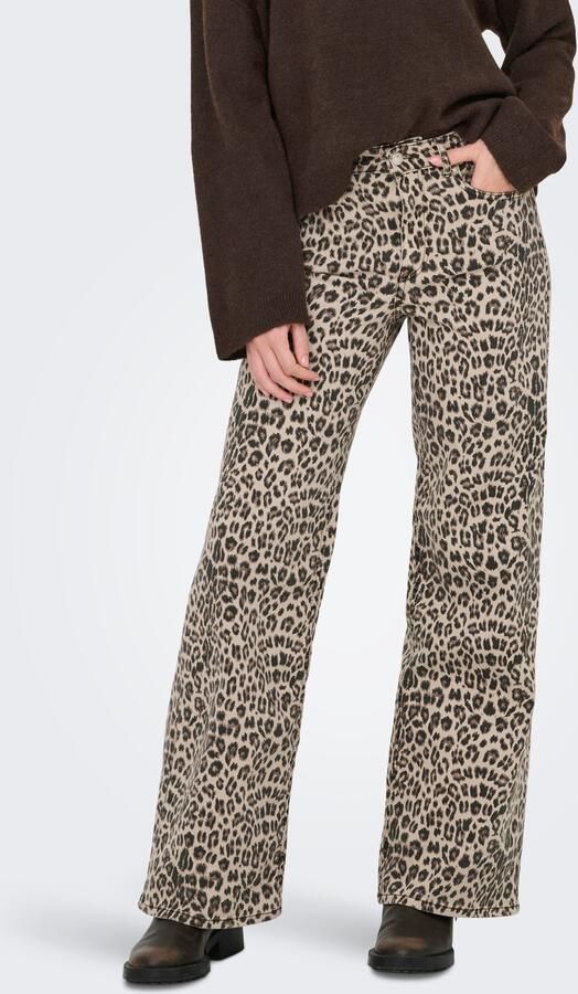 Only High-waist jeans ONLMADISON BLUSH HW LEO WIDE DNM - Foto 6