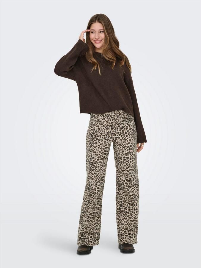 Only High-waist jeans ONLMADISON BLUSH HW LEO WIDE DNM - Foto 3