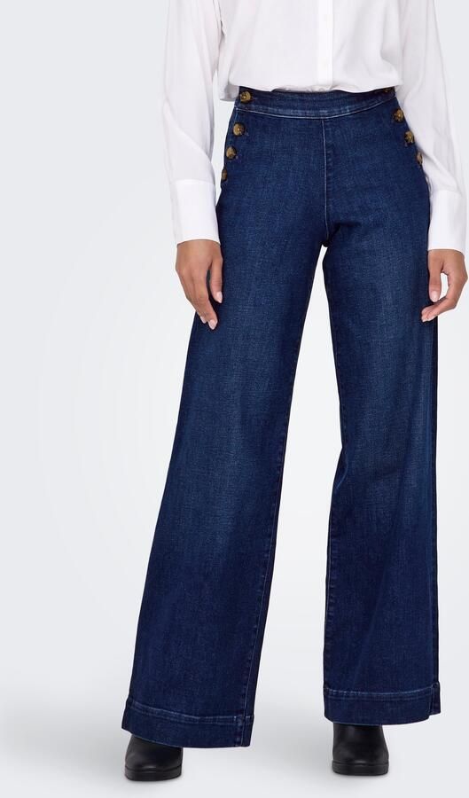 Only High-waist jeans ONLMADISON HW BUTTON WIDE DNM GEN533NOOS - Foto 6